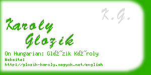 karoly glozik business card